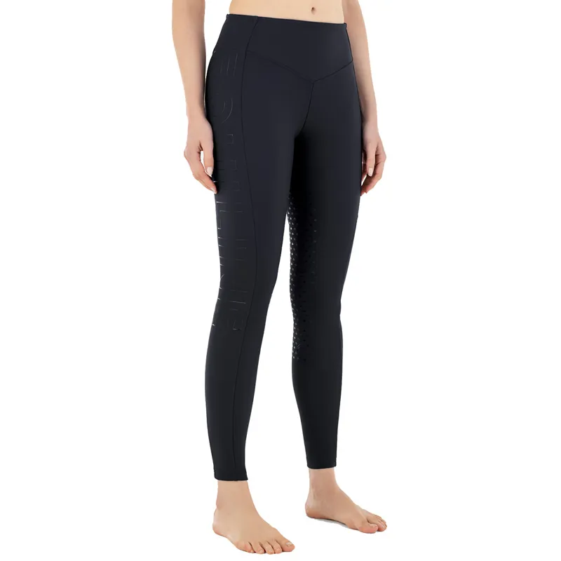 Equiline Caisfh Full Grip Womens Winter Riding Tights - Black