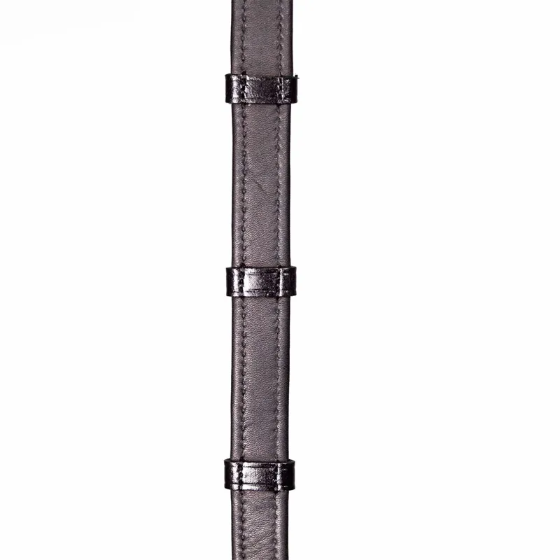 Henry James Calfskin Supergrip Reins with Stoppers - Black