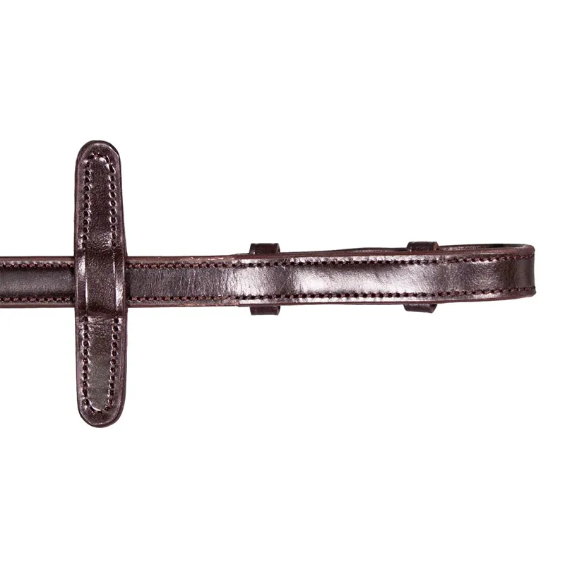 Henry James Calfskin Supergrip Reins with Stoppers - Havana Brown-2