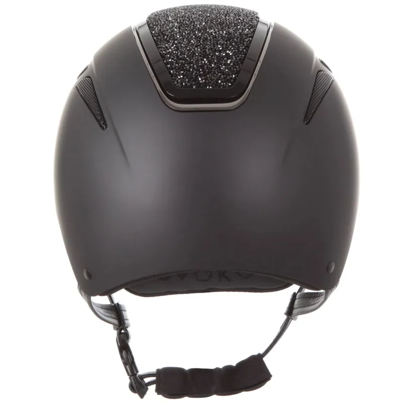 Evoke Callisto Classic Peak Riding Hat - Black/Black Crystal-1