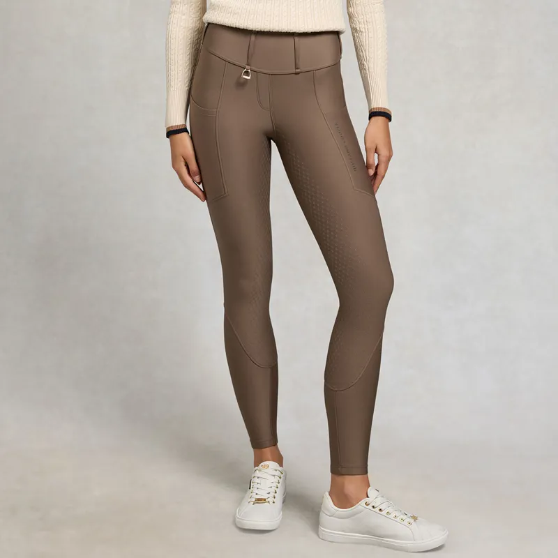 Holland Cooper Chatsworth Pull On Womens Riding Tights - Mocha