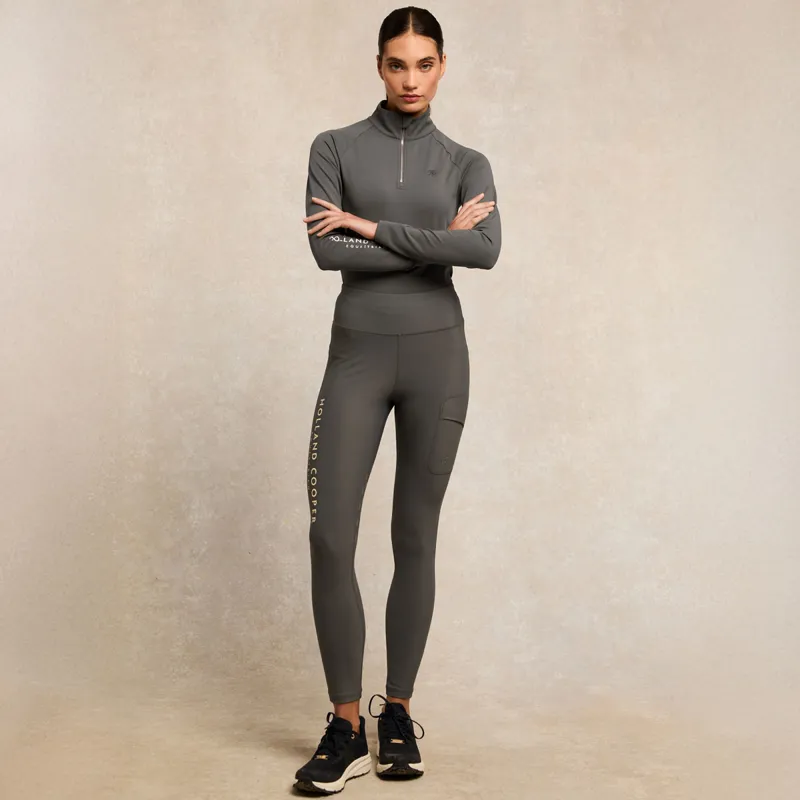Holland Cooper Chiltern Legging Womens Riding Tights - Dove Grey-3