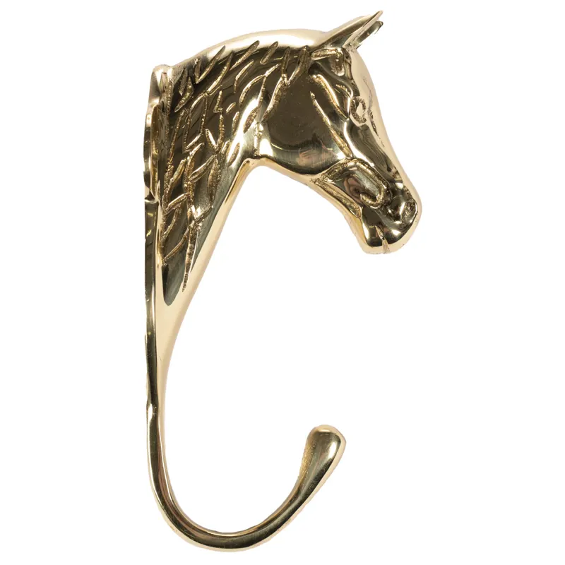 HKM Horsehead Coat Hook - Brass-1