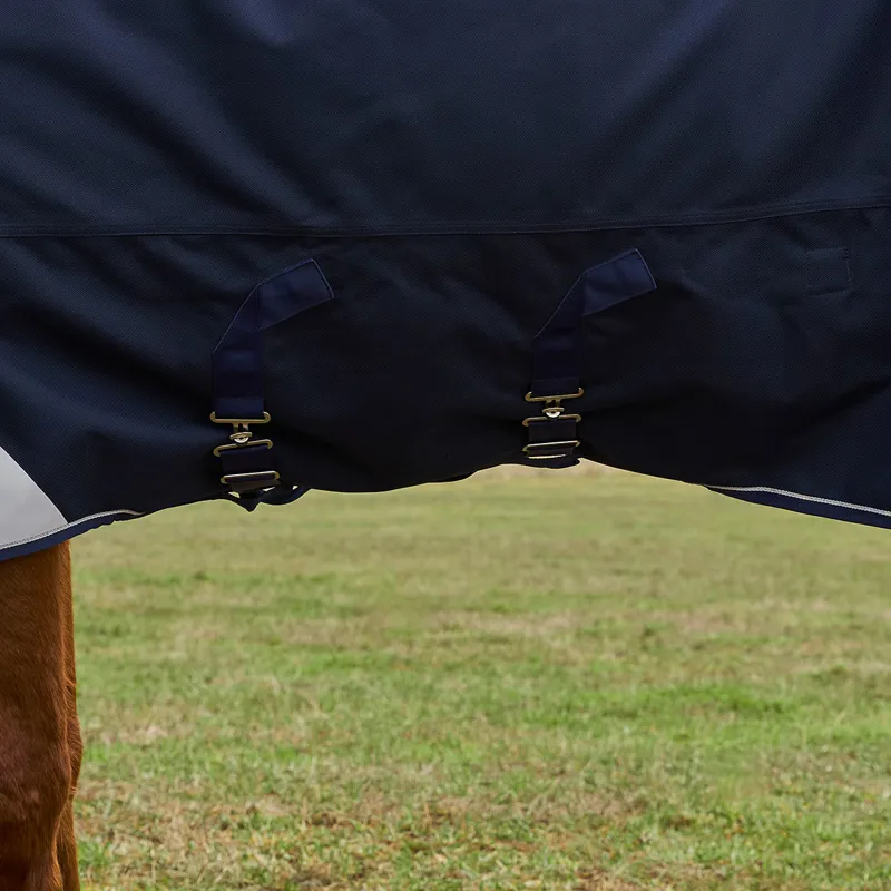 WeatherBeeta ComFiTec Ultra 100g Detach-A-Neck Turnout Rug - Navy-3