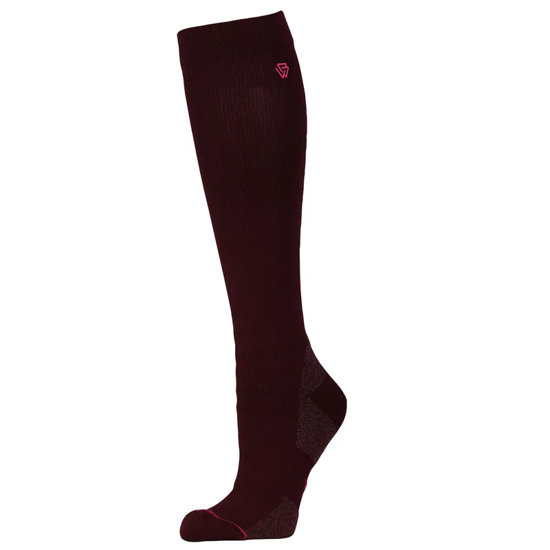 WeatherBeeta Compression Adults Tall Riding Socks - Mulberry/Bright Pink
