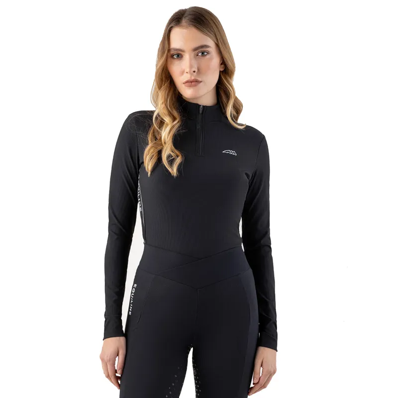Equiline Costa Womens Half Zip Second Skin Top - Black