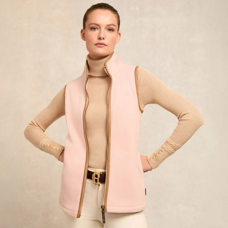 Holland Cooper Country Fleece Womens Gilet - Soft Pink-3