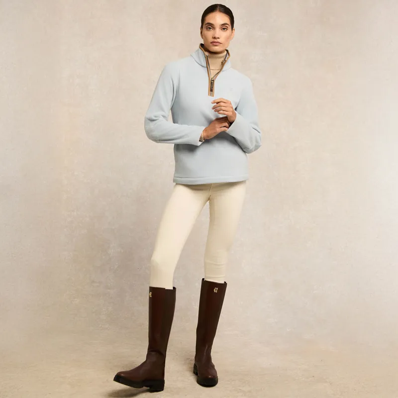 Holland Cooper Country Fleece Half Zip Ladies Jumper - Pale Blue-5