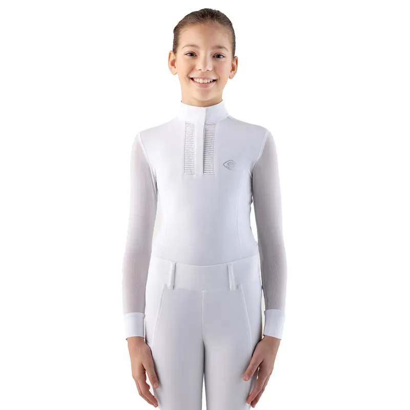 Equiline Cozio Junior Girls Show Shirt - White