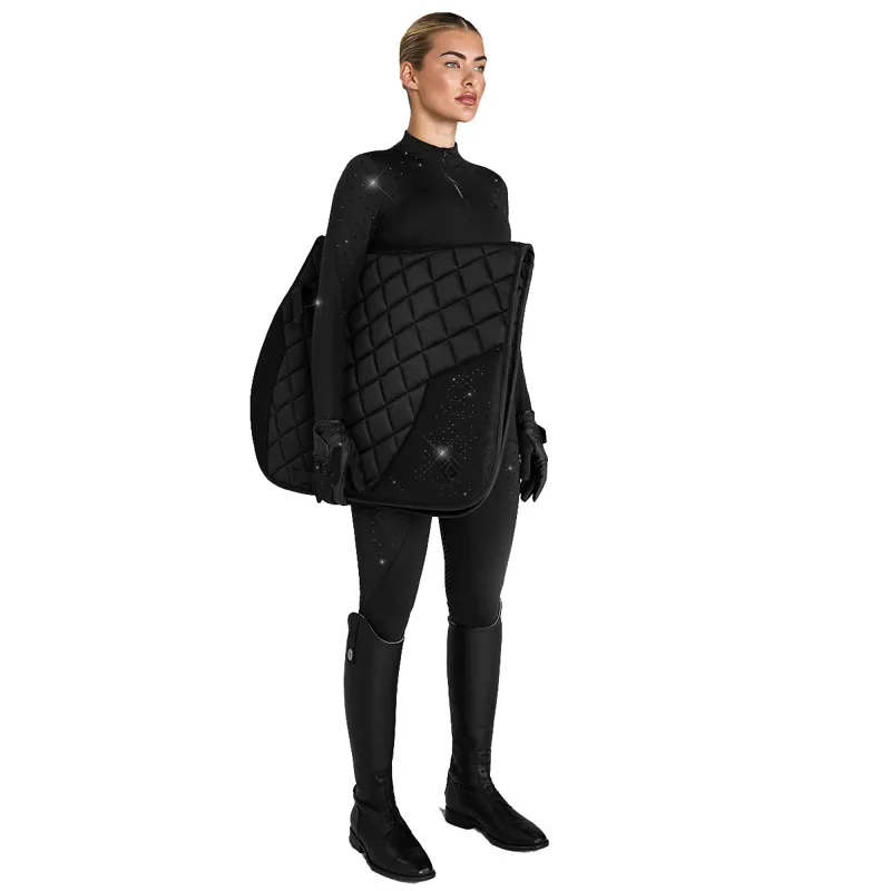 Aztec Diamond Crystal Jump Saddlecloth - Black-3