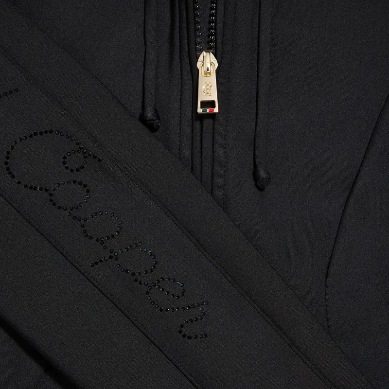 Holland Cooper Crystal Zip Womens Hoodie - Black-4