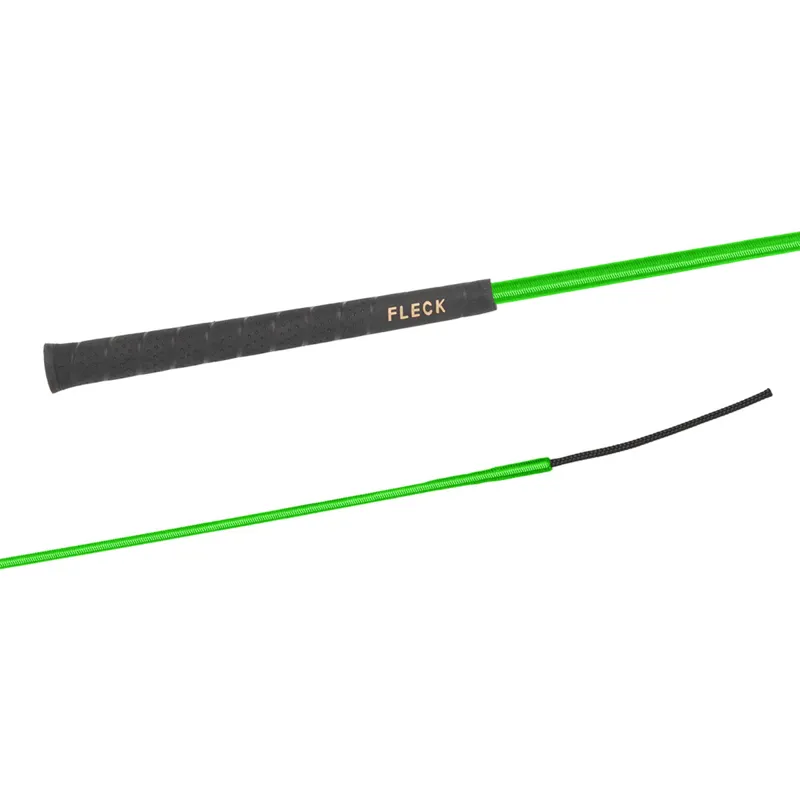 Fleck Nylon Weave Grip Handle 100cm Dressage Whip - Apple Green