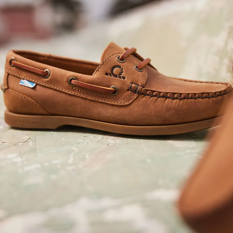 Chatham Deck Lady II G2 Ladies Premium Leather Boat Shoes - Walnut-6