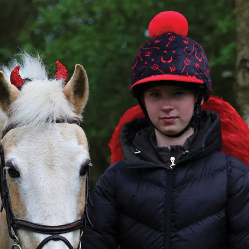 Equetech Devlish Hat Silk - Black/Red-1