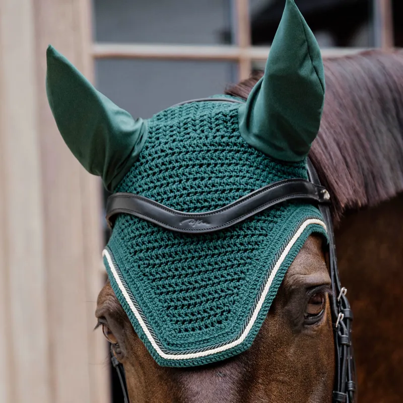 Kentucky Wellington Diamond Rope Soundless Ear Fly Veil - Pine Green-1