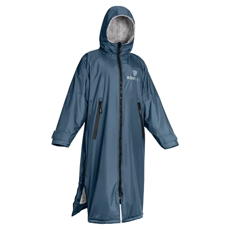 EQUIDRY Original Thick Fleece Lined Waterproof Jacket - Steel Blue/Grey
