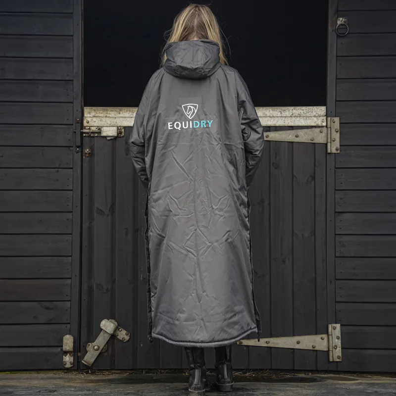 EQUIDRY Evolution Thick Fleece Lined Waterproof Jacket - Grey/Turquoise-1