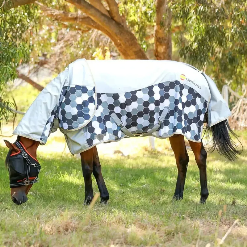 Equilibrium Field Relief Waterproof Detachable Neck Fly Rug - Grey-1