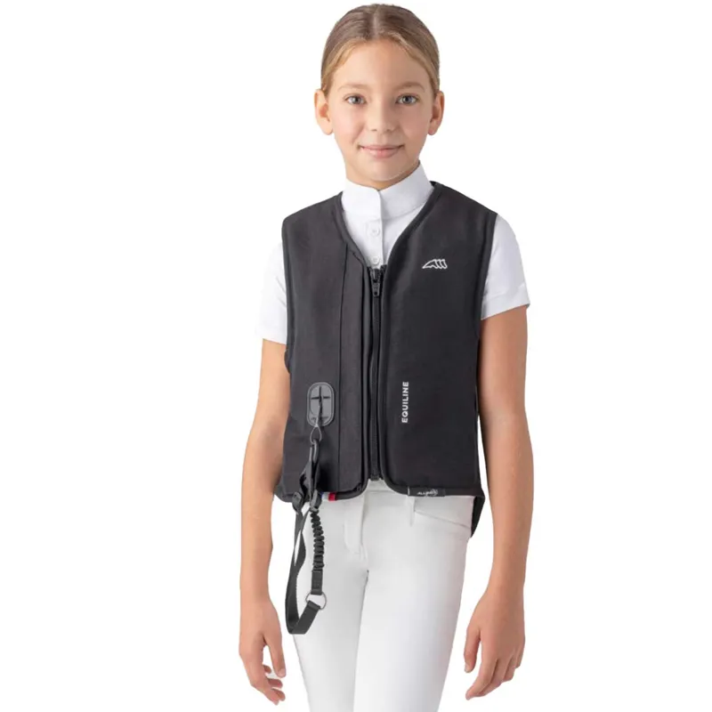 Equiline Belair Unisex Junior Air Jacket with Level 2 Back Protector - Black-1