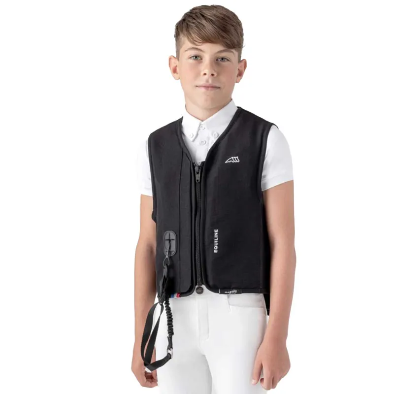 Equiline Belair Unisex Junior Air Jacket with Level 2 Back Protector - Black