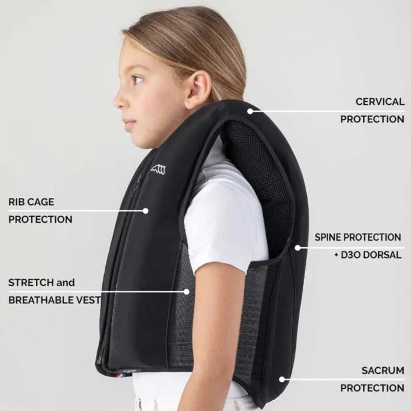 Equiline Belair Unisex Junior Air Jacket with Level 2 Back Protector - Black-5