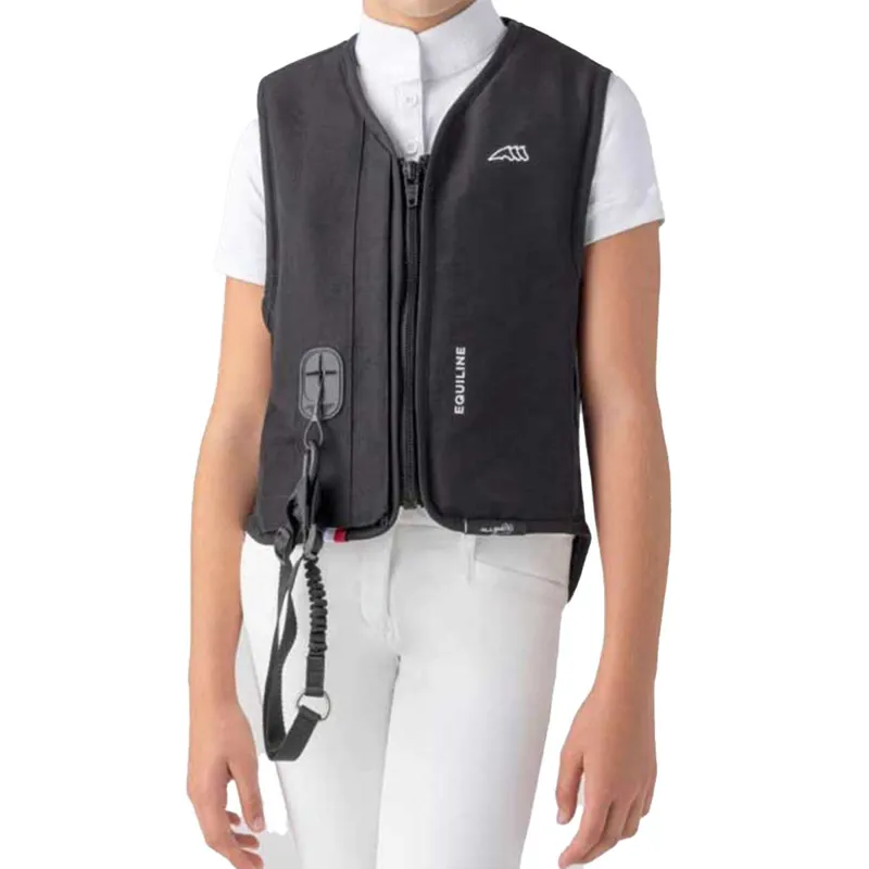 Equiline Belair Unisex Junior Air Jacket with Level 2 Back Protector - Black-2