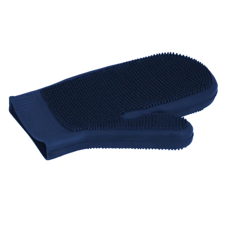 Hippo-Tonic Double-Sided Grooming Mitt - Navy