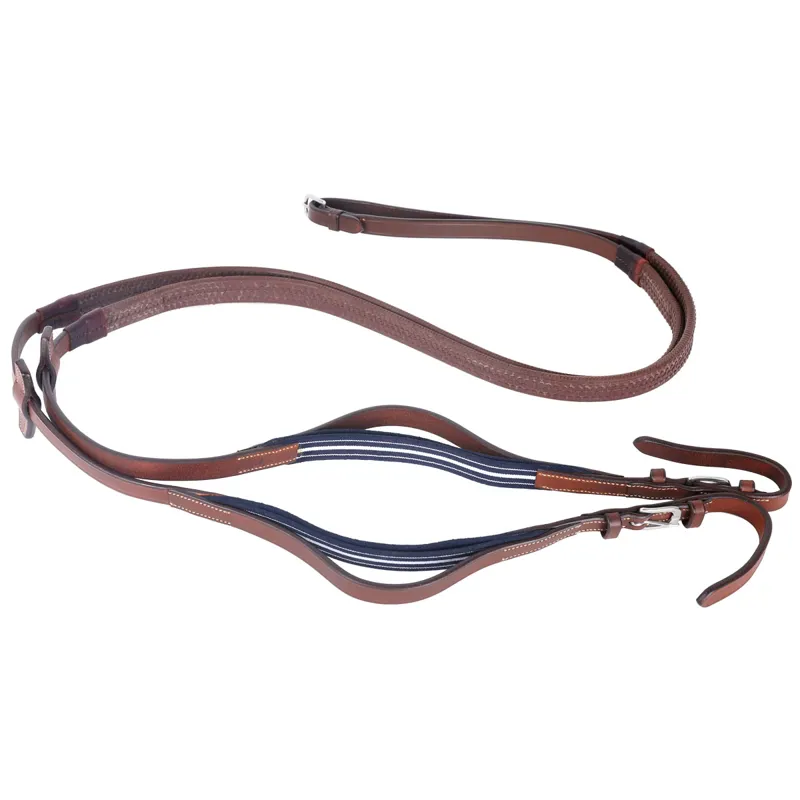 Antares Precision Rubber Reins with Elastic - Malt