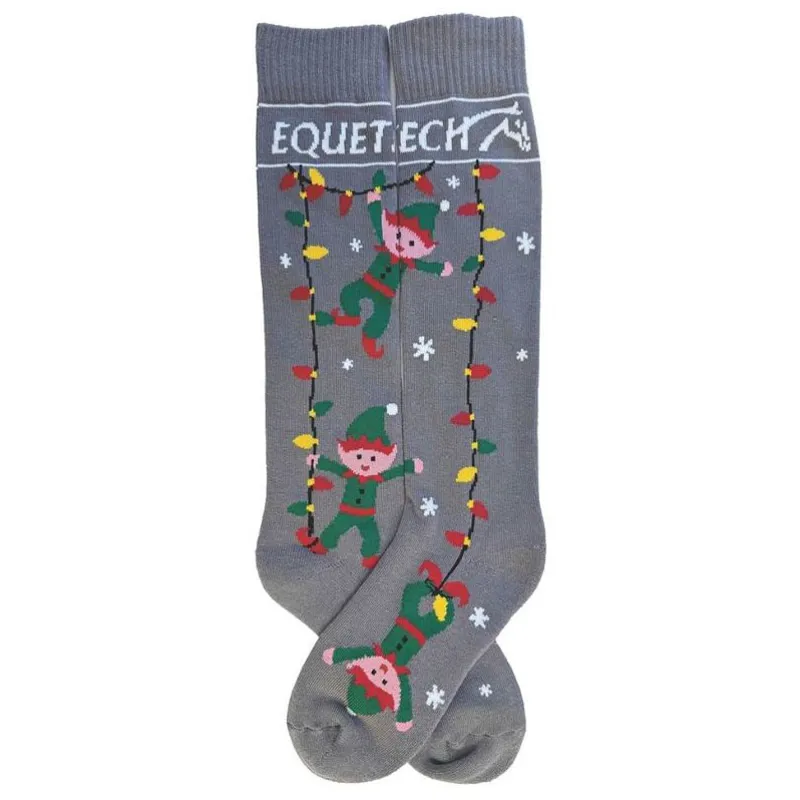 Equetech Junior Christmas Socks 2 Pack - Cheeky Elf