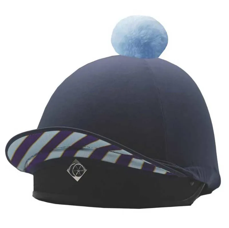 Equetech Pony Club 2-in-1 Lycra Hat Silk - Navy-4