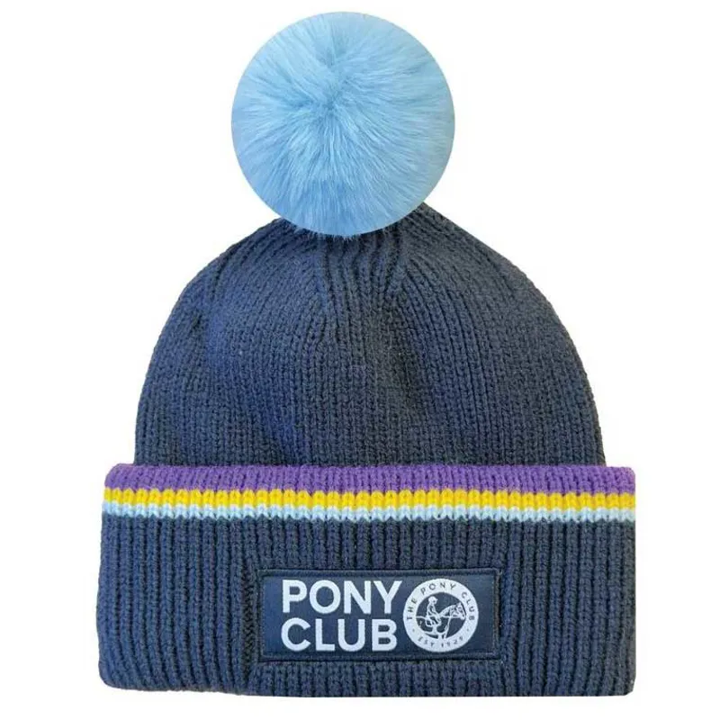 Equetech Pony Club Knit Pom Hat - Navy