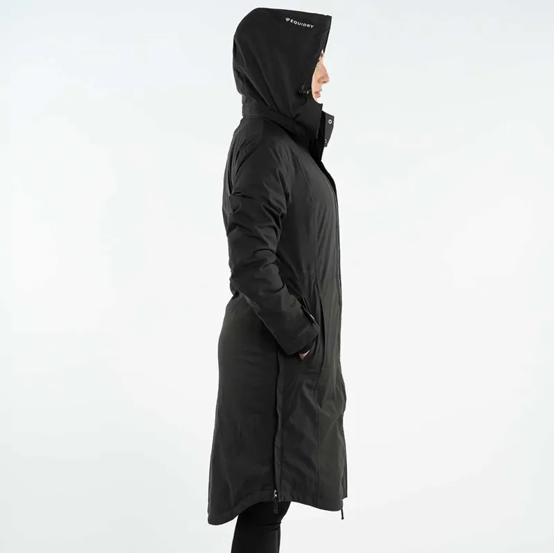 EQUIDRY Bronte Waterproof Womens Long Riding Coat - Black-4