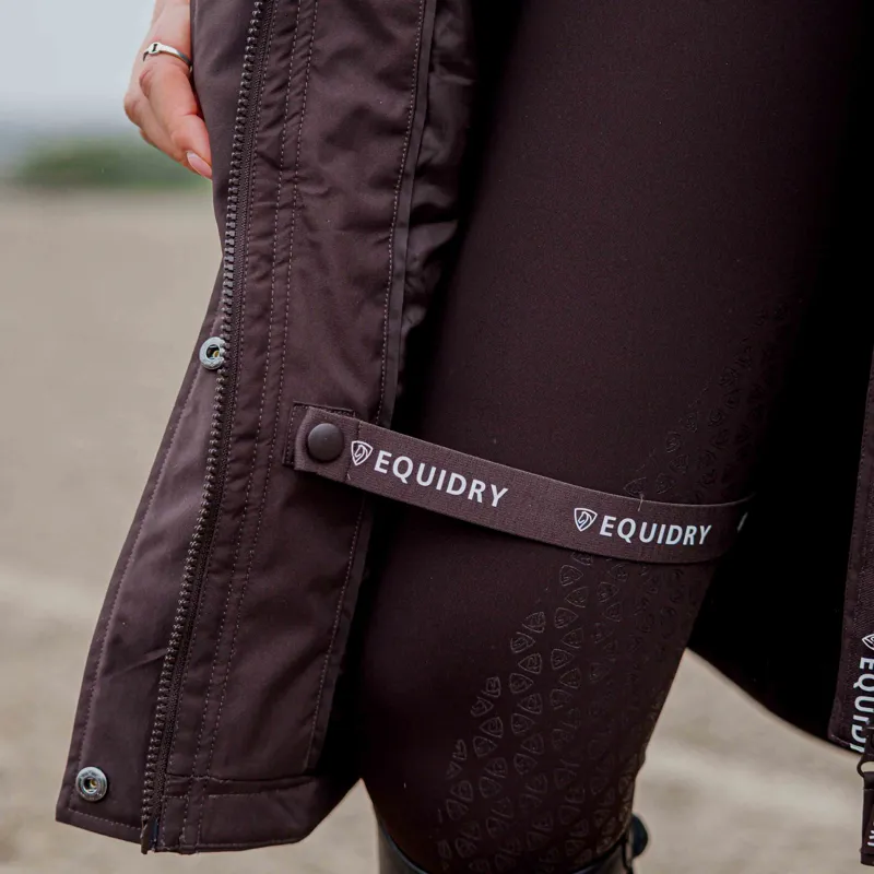 EQUIDRY Bronte Waterproof Womens Long Riding Coat - Brown-5