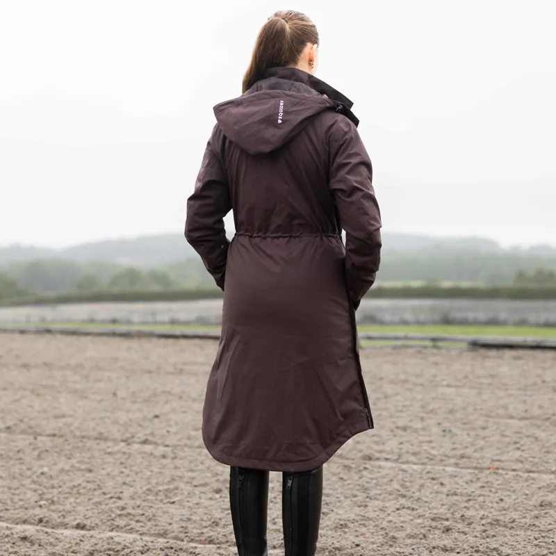 EQUIDRY Bronte Waterproof Womens Long Riding Coat - Brown-1