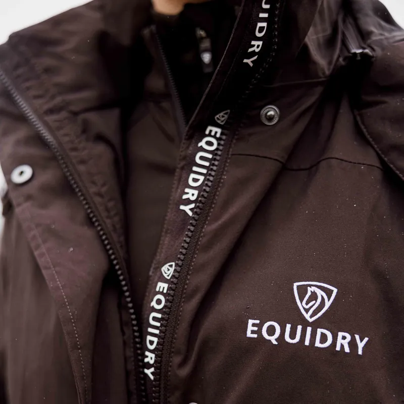 EQUIDRY Bronte Waterproof Womens Long Riding Coat - Brown-6