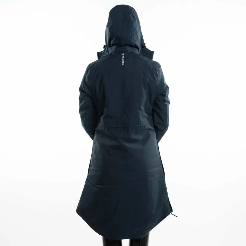 EQUIDRY Bronte Waterproof Womens Long Riding Coat - Blue-5