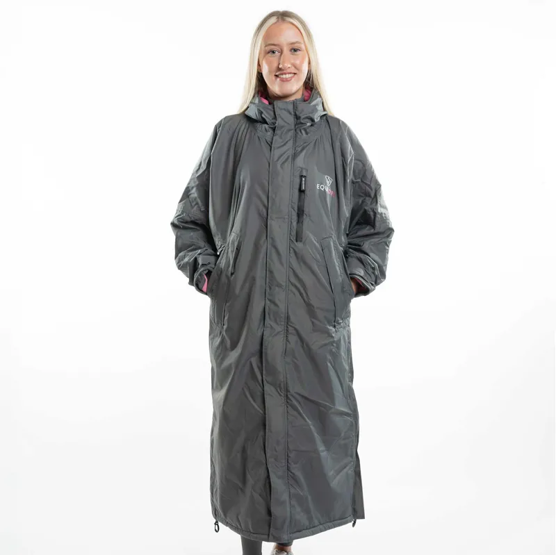 EQUIDRY Evolution Thin Fleece Lined Waterproof Jacket - Grey/Penelope Pink-3