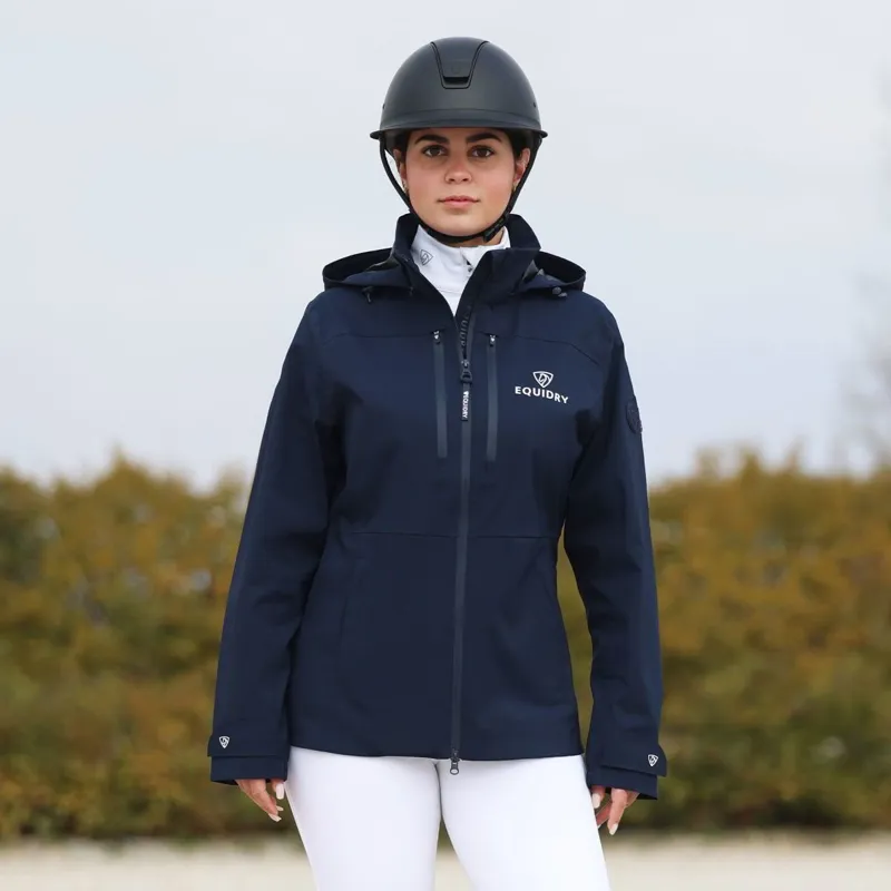 EQUIDRY Varsha Womens Waterproof Riding Jacket - Navy-2