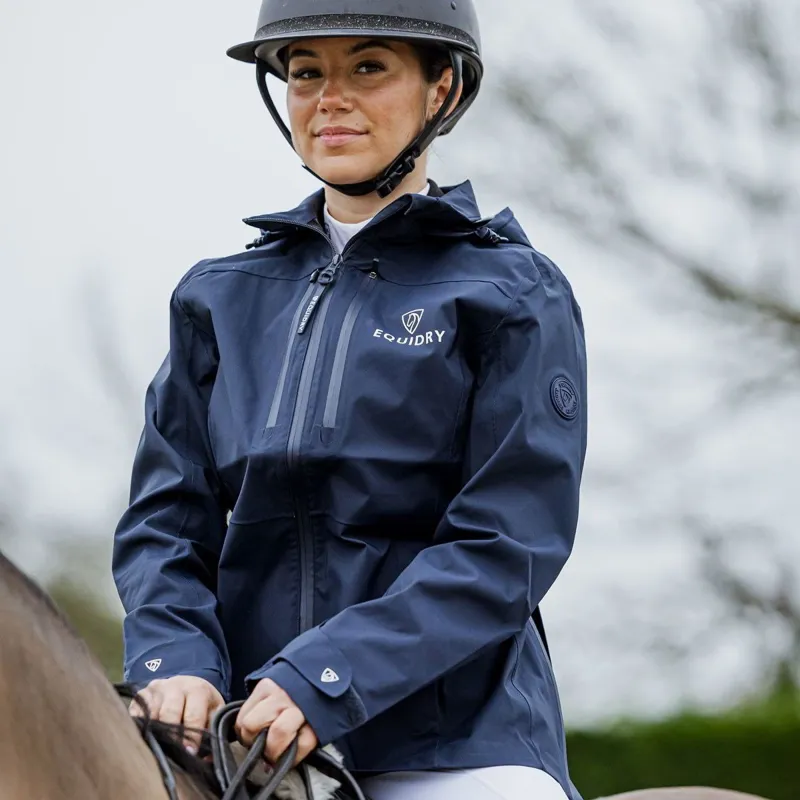 EQUIDRY Varsha Womens Waterproof Riding Jacket - Navy-1