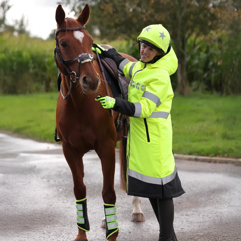 Aubrion EQUI-FLECTOR All Weather Adults Waterproof Robe - Yellow-1