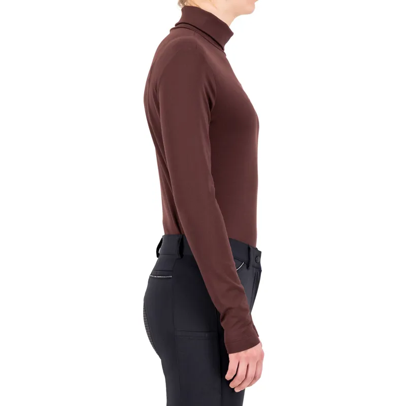 Euro-Star Sofia Ladies Roll Neck Top - Black Rose - XS-1