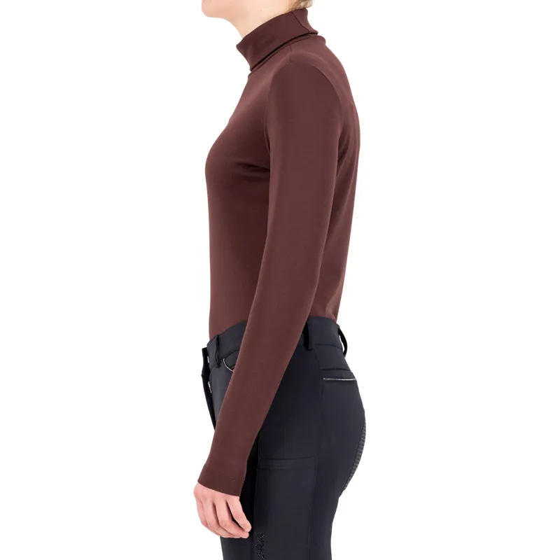 Euro-Star Sofia Ladies Roll Neck Top - Black Rose - XS-2