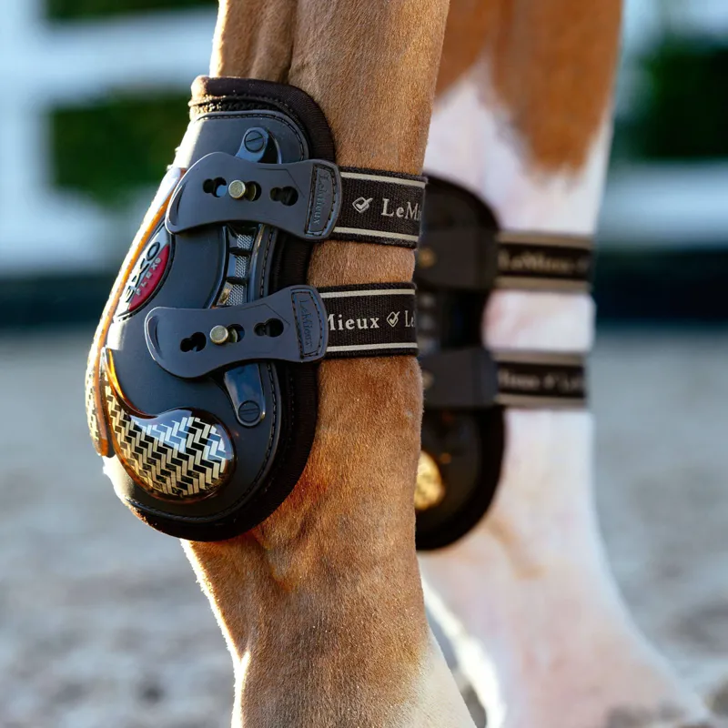 LeMieux Exo-Flex Ankle Fetlock Boots - Brown/Gold-1