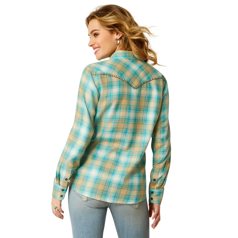 Ariat Roping Long Sleeve Ladies Shirt - Breeze Plaid X-Small-1