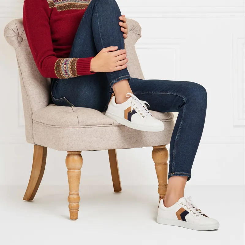 Fairfax and Favor Alexandra Trainers - Tan/Navy-6