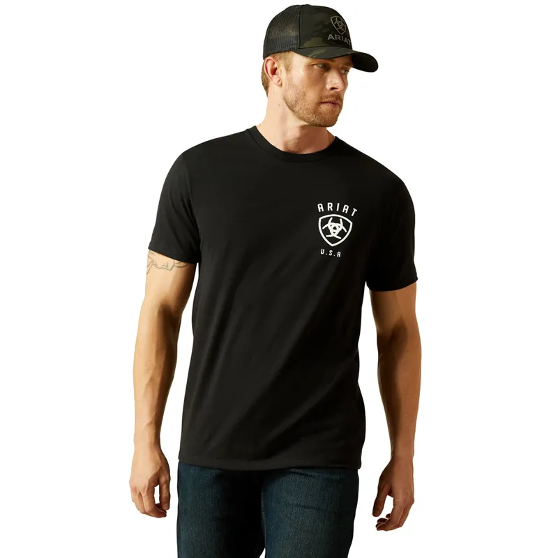 Ariat Faded Bull Mens Tee - Black-1
