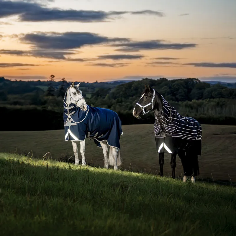 Amigo 1200D FieldSafe Plus 50g Turnout Rug - Navy/Titanium Grey/Silver-1
