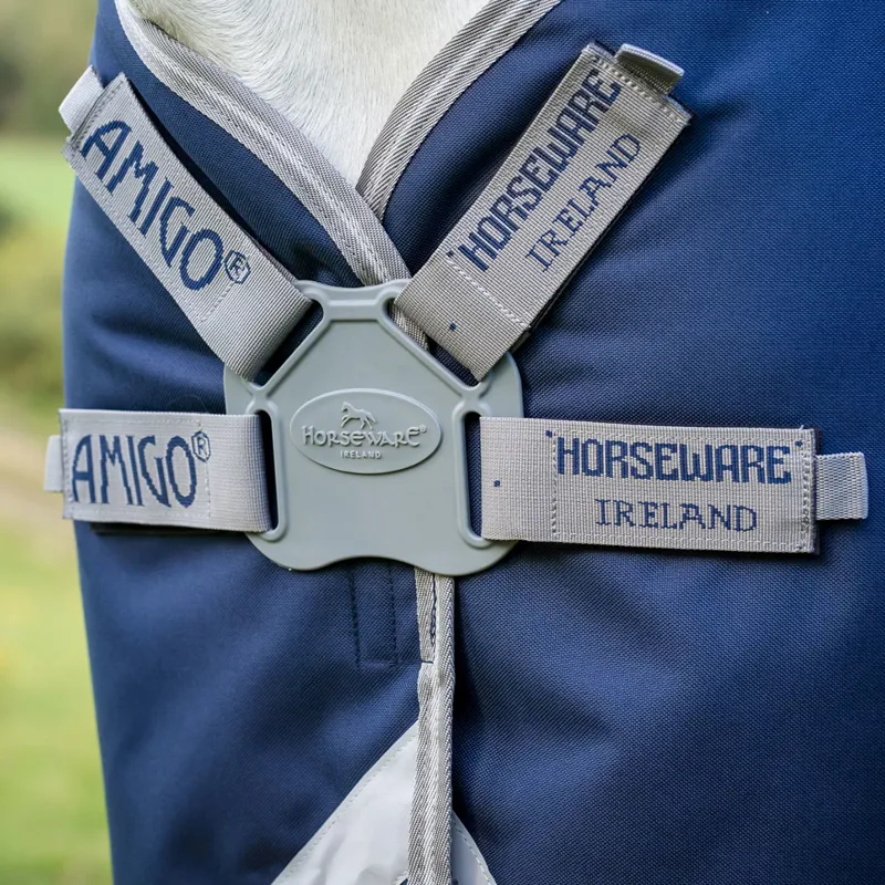 Amigo 1200D FieldSafe Plus 100g Turnout Rug - Navy/Titanium Grey-4