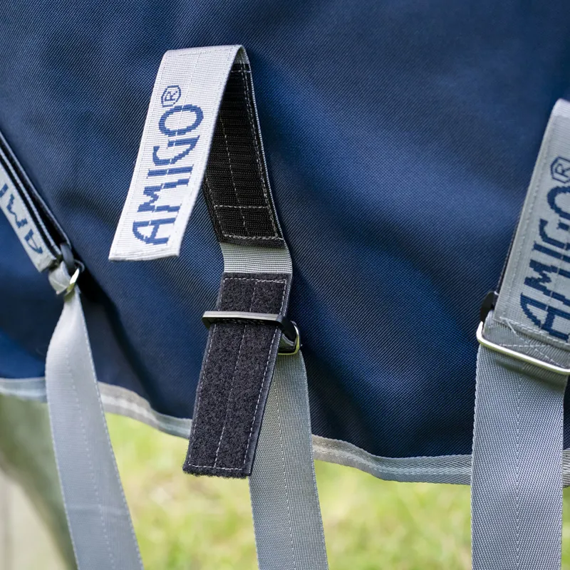 Amigo 1200D FieldSafe Plus 100g Turnout Rug - Navy/Titanium Grey-2