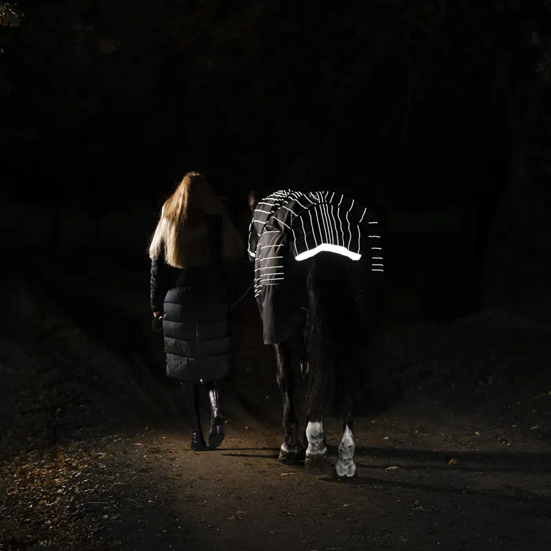 Amigo 1200D FieldSafe Reflectech Plus 0g Turnout Rug - Black/Reflective-8